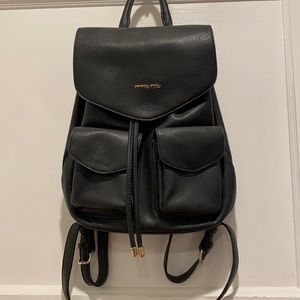 Forever 21 Black Faux Leather Backpack